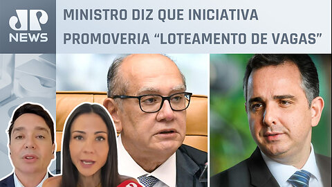 Gilmar Mendes rebate Pacheco sobre ideia de mandatos no STF; Amanda Klein e Claudio Dantas analisam