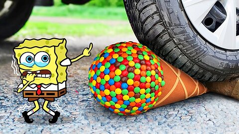 Experiment- Spongebob vs Water Balloon, Eggs - Crushing Crunchy & Soft Things by Car - Woa Doodland