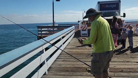 DRONE FISHING 1/4 MILE OFF THE PEIR. #dji #dronefishing #drone #sanclemente #pierfishing