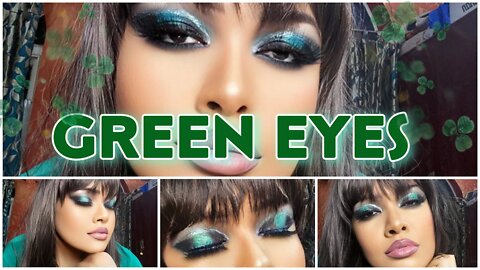 GREEN CUT CREASE SMOKEY EYESHADOW MAKEUP TUTORIAL