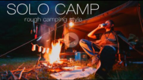 Solo Camping - canvas lavvu, bushcraft, camping, Japanese food.