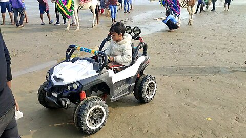 baby girl driving in Digha beach ⛱️🏖️