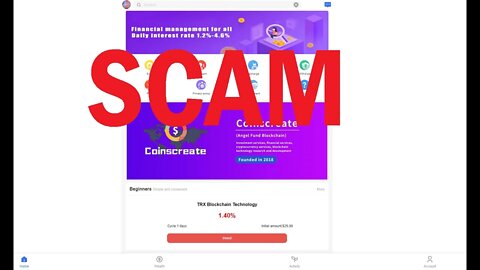 Coinscreate.com is a shoddy, slapdash Chinese mining SCAM!