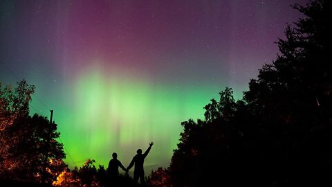 A stunning display of Northern Lights over Northern Minnesota