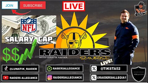 #RAIDERS SUNRISE LIVE! W/ LUNATIK RAIDER: NEW QB COACH & SALARY CAP UPDATE #RN4L #RaiderNation