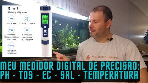 🔴 Medidor Digital de PH, TDS, EC, Salinidade e Temperatura de Precisão