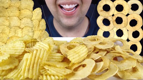 ASMR POTATO CHIPS vs APPLE CHIPS | CRUNCHY ASMR EATING SHOW MUKBANG | NO TALKING