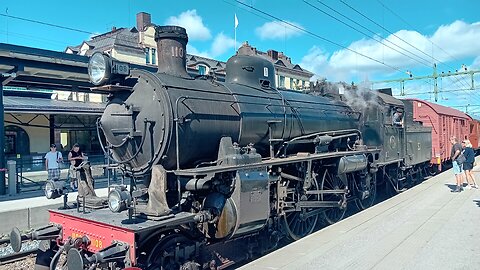 Steam engine starting from Gävle, Sweden.