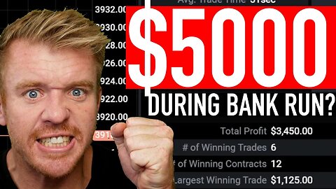 Stock Market Crash! BANK RUN FEARS! Day Trading PROFIT!