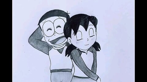 how to draw nobita shizuka