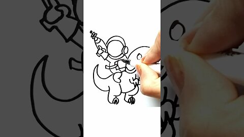 How to Draw and Paint an Astronaut Riding a Dinosaur