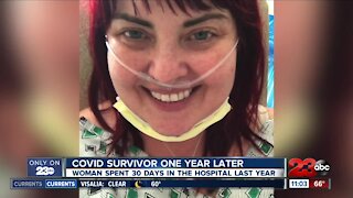 COVID survivor one year later, woman spent 30 days in the hospital last year