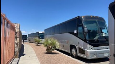 Human trafficking at border buses hauling them off!