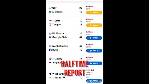 Saturday Halftime noon games