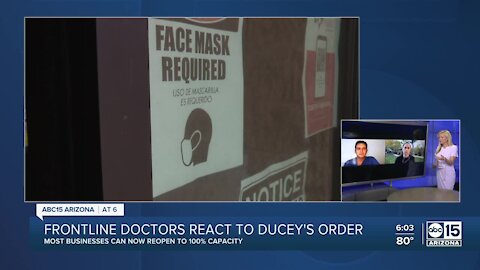 Frontline doctors react to Gov. Ducey's business reopening order