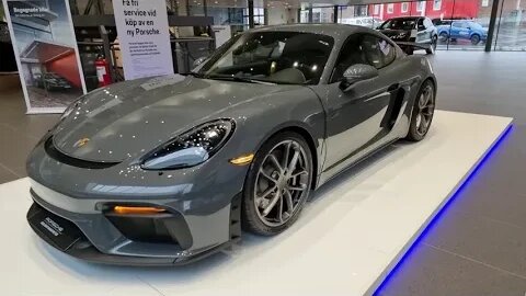 Grigio Telesto Porsche 718 Cayman GT4 Porsche Exclusive Manufaktur Porsche Center Jönköping [4k60p]