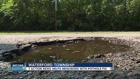 Waterford neighbors fed up after it takes 6 months to fix potholes on one road