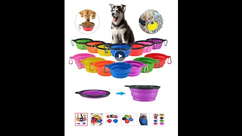 Dog Travel Silicone Bowl Portable Foldable Collapsible Pet Cat Dog Food Water Feeding Travel Outdoor