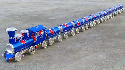 Make a longest toy train with Pepsi cans Cars at Home DIY