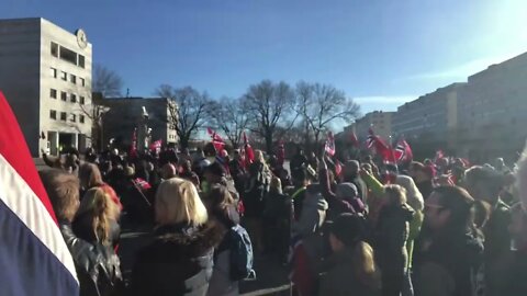 Freedom Convoy demo at NRK 19 feb 2022