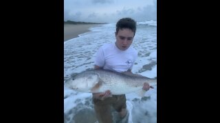 Nick Catches a Monster Red Fish at the Sebastian Inlet