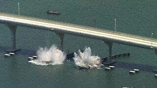 Part of Bayway Bridge blown up as part of replacement project