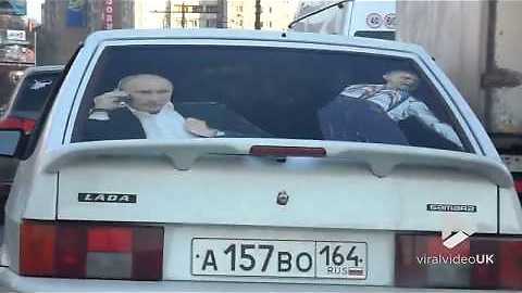 Putin and Obama partying in back of car