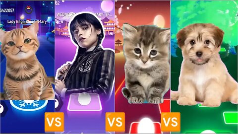 cat sing WEDNESDAY VS Wednesday VS cat sing flower vs cat sing waka Waka | Tiles Hop