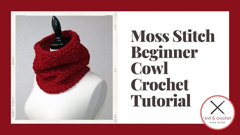 Left Hand Moss Stitch Beginner Cowl Free Crochet Pattern Tutorial