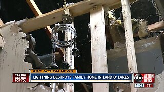 Lightning destroys family home