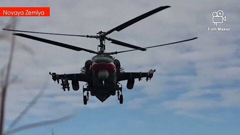 The combat flight of Russian Ka-52M & Mi-24 attack helicopters in Ukraine Operation