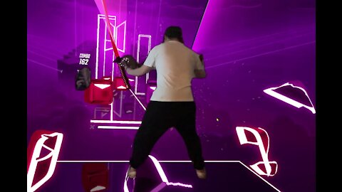 Beat Saber practicing Nitoryu on BTS Mic Drop