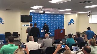 Detroit Lions Head Coach Matt Patricia starts training camp on knee scooter