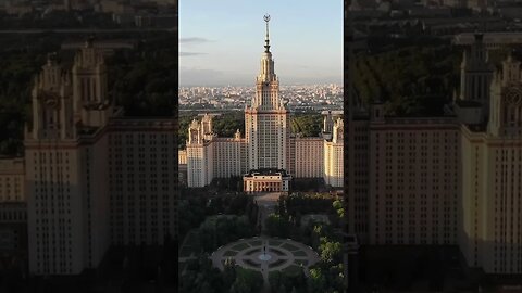 Birds Eye view over Moscow, in RUSSIA