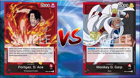 One Piece TCG Fire Fist Ace VS Monkey D Garp!!