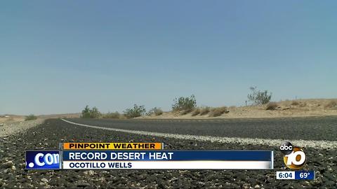 Record desert heat in Ocotillo Wells