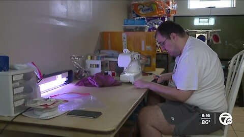 Allen Park man with autism creates one-of-a-kind aprons from recycled materials