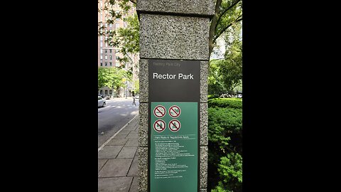 I'm at Rector Park in Battery Park City on May 23, 2024.