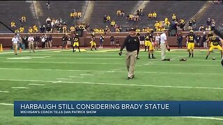 Jim Harbaugh still thinks Tom Brady deserves a statue at Michigan