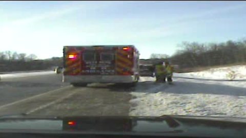 Distracted driver nearly slams into West Bend ambulance