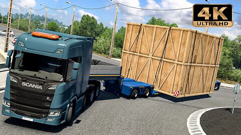 Scania R730 NextGen V8 transporting BIG BOX | Euro Truck Simulator 2 Gameplay "4K"