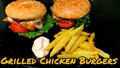 Grilled Chicken Burgers 🍔/ Yummy and Easy Recipe of chicken burgers 🍔/