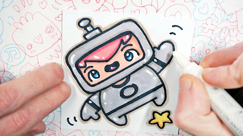 how to Draw Kawaii Astronaut - Handmade Drawings by Garbi KW