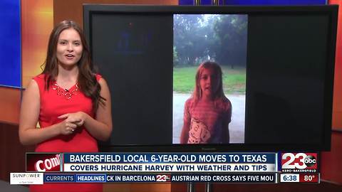 Local 6-year-old moves to Texas and covers Tropical Storm Harvey