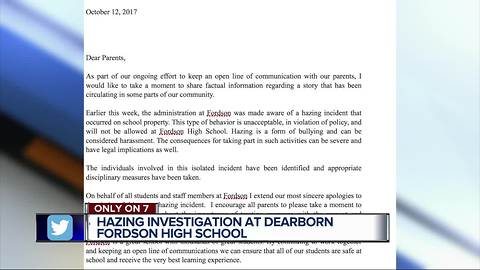 Dearborn Fordson High School investigating hazing of football player