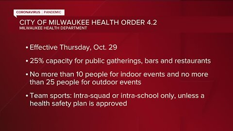 City of Milwaukee revises local COVID-19 orders, placing additional restrictions on gatherings