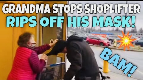 "Wonder Woman" Grandma STOPS SHOPLIFTER, Tears off His Mask, and He Flees!