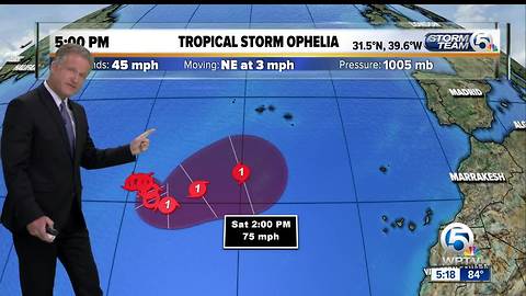 5 p.m. Monday Ophelia update