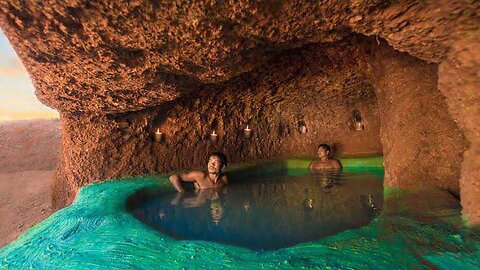 Digging To Build The Most Amazing Underground House and Swimming Pool Under the Cliff