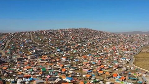 FLYING = OVER = MONGOLIA = 4K = UHD = = Relaxing = Music = Along = With = Beautiful Nature Videos